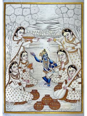 Gopis Worshipping Krishna! Intricate Linework and Vivid Storytelling