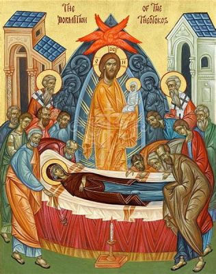 The Dormition of the Theotokos - En ikon av djup andliga betydelse och teknisk briljanta!