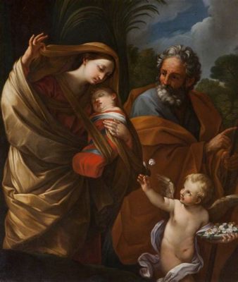  “The Miracle of the Flight into Egypt” -  A Visionary Composition Filled with Celestial Glow and Profound Symbolism!